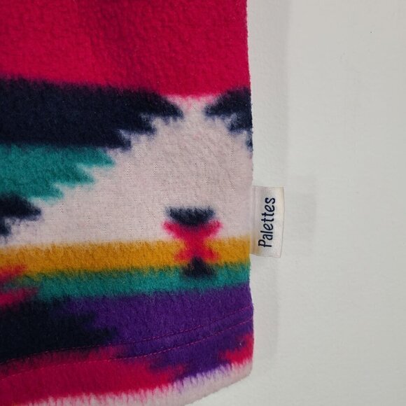 Vintage Aztec Navajo Pink Green 1/4 Zip Fleece Jacket Palettes - Picture 4 of 6